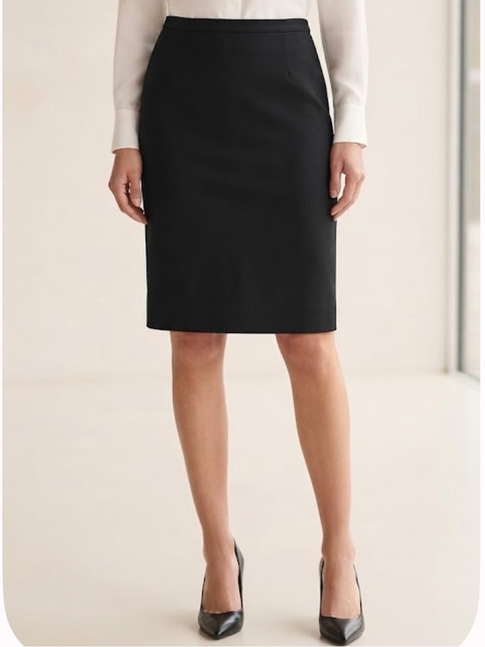 VAN LAACK Black Virgin Wool Pencil Skirt Size 4